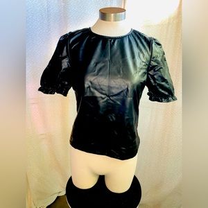 Joe’s Jeans Kira Vegan Leather Puff Sleeve Top